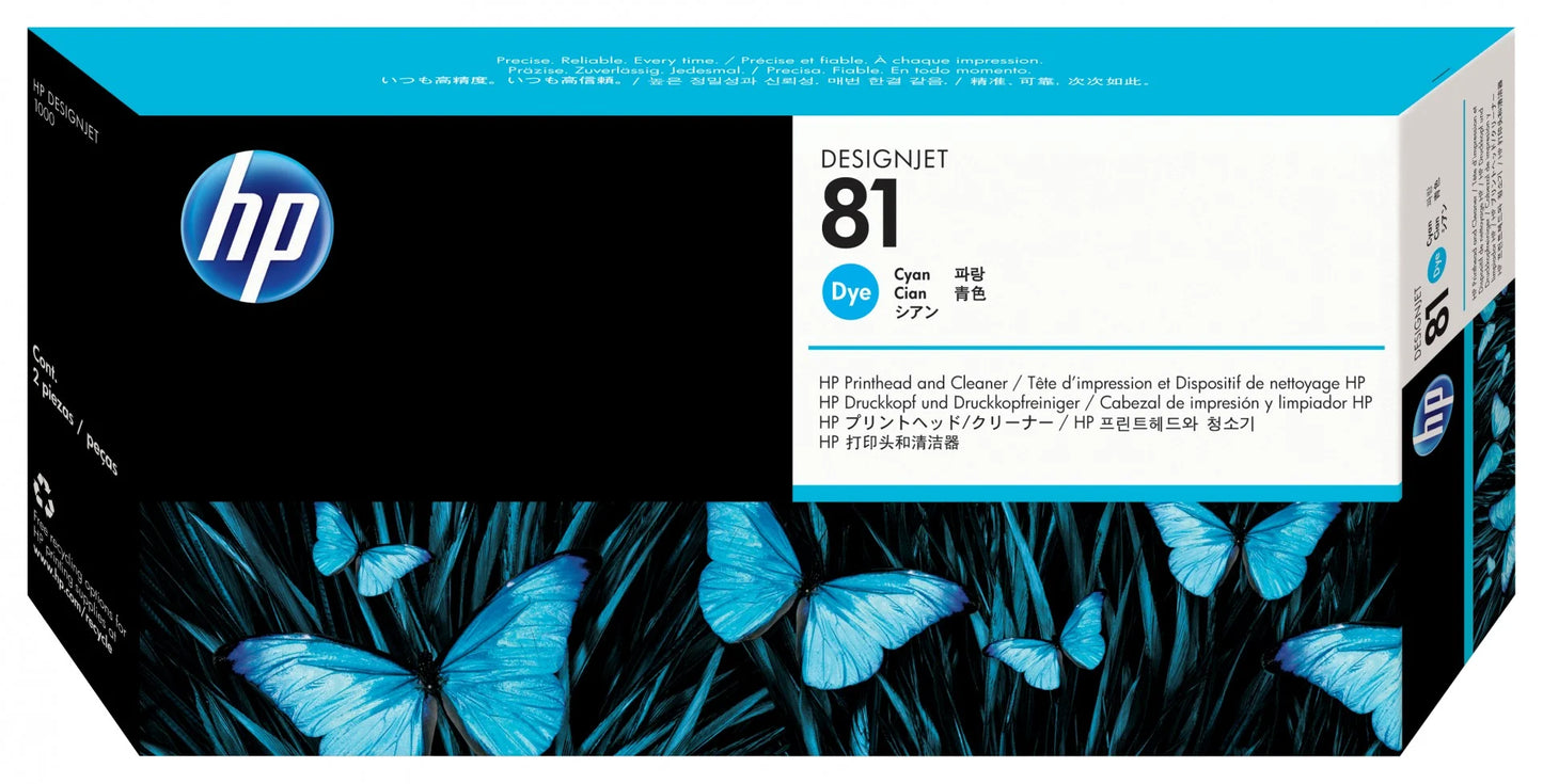Genuine HP 81 Cyan Printhead and Cleaner C4951A