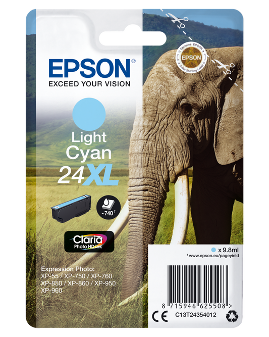 Genuine Epson 24XL Light Cyan Ink Cartridge