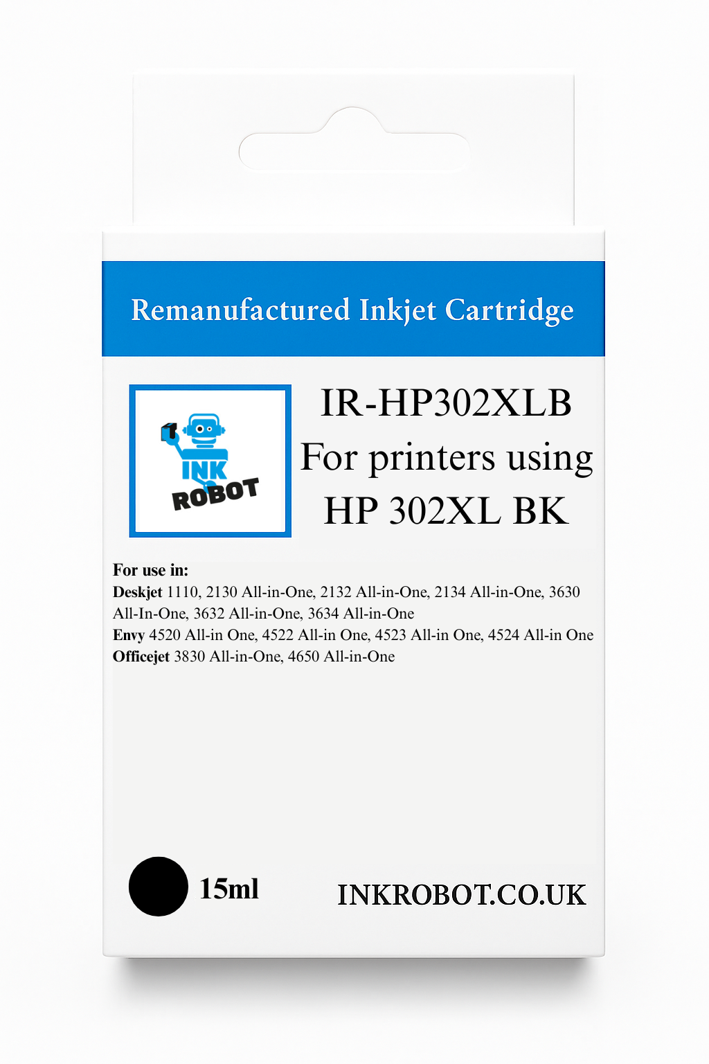 Remanufactured HP 302XL Black Ink Cartridge F6U68AE