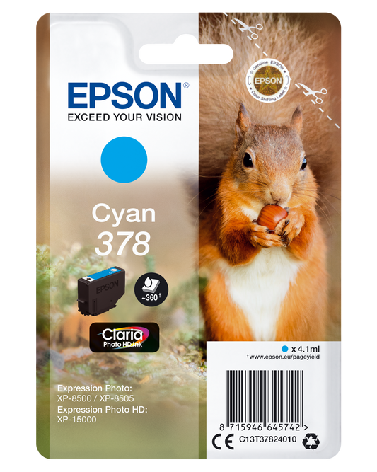 Genuine Epson 378 Cyan Ink Cartridge