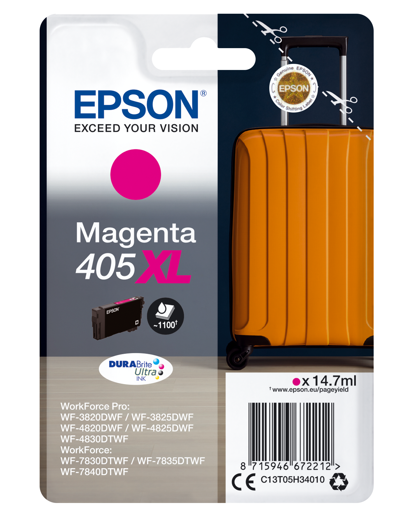 Genuine Epson 405XL Magenta Ink Cartridge