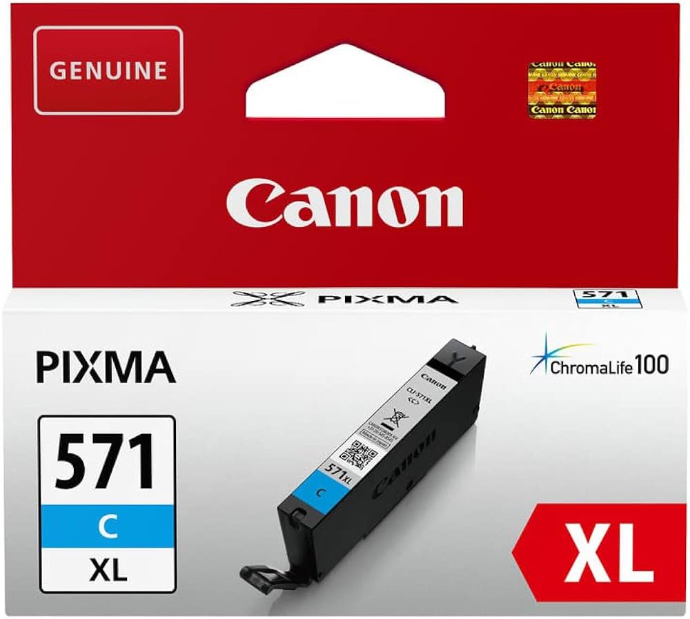 Genuine Canon CLI-571XL Cyan Ink Cartridge 0332C001
