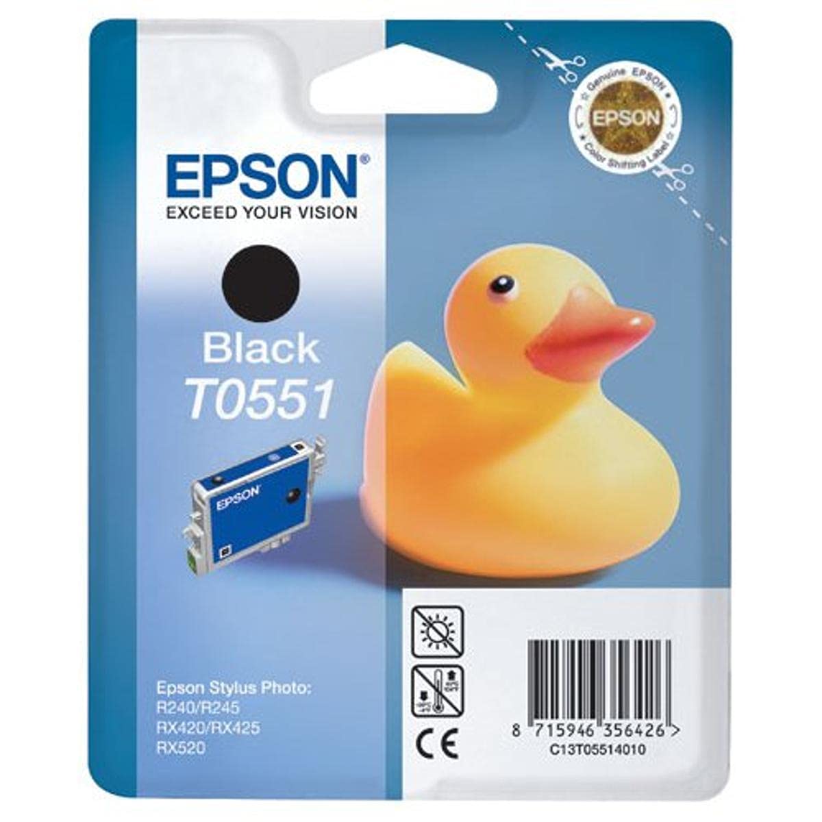 Genuine Epson T0551 Black Ink Cartridge C13T05514010