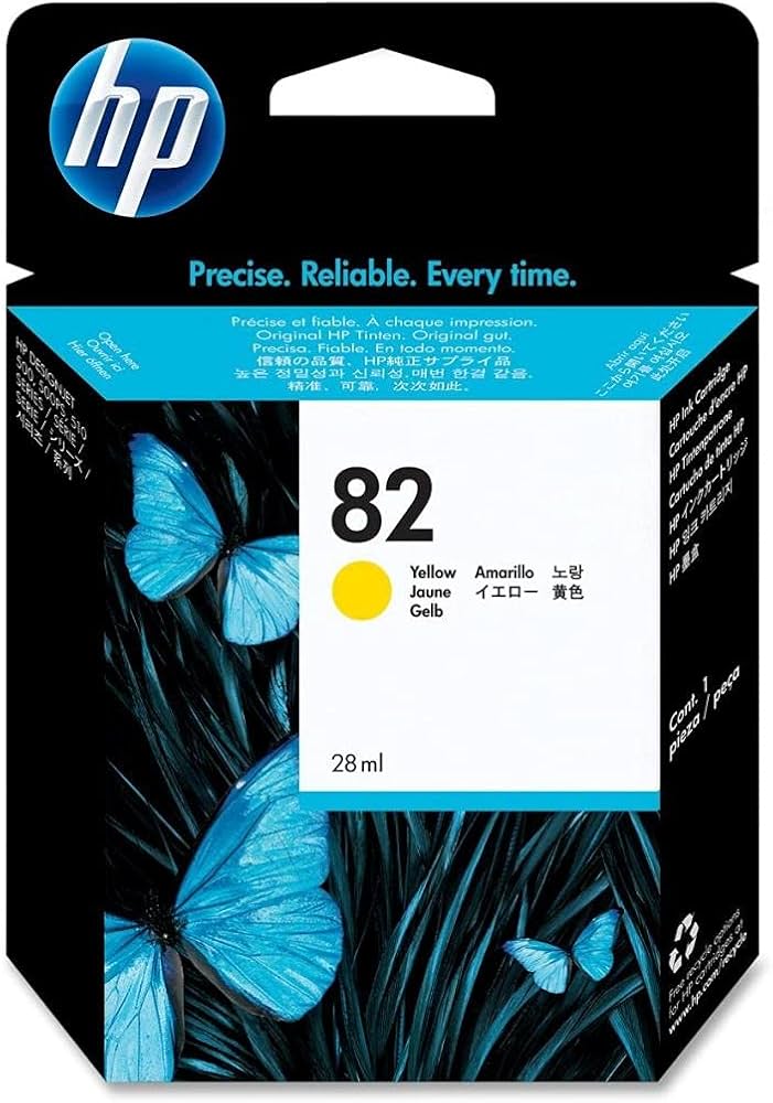 Genuine HP 82 Yellow Ink Cartridge 28ml CH568A