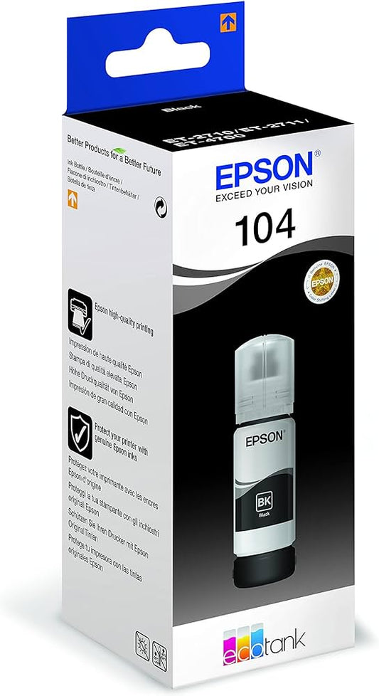 Genuine Epson 104 Black Ink Bottle