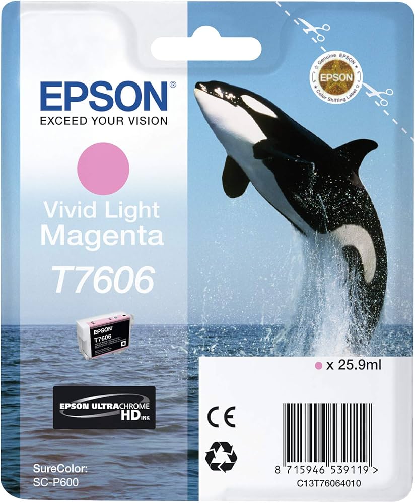 Genuine Epson T7606 Vivid Light Magenta Ink Cartridge