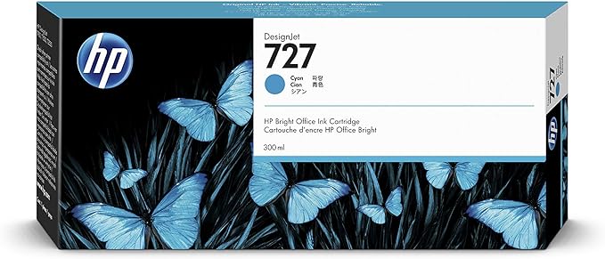 Genuine HP 727 Cyan Ink Cartridge F9J76A 300ml
