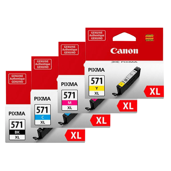 Genuine Canon CLI-571XL Black/Cyan/Magenta/Yellow Ink Cartridge Multipack
