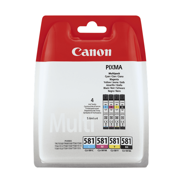 Genuine Canon CLI-581 Cyan Magenta Yellow + Black Ink Cartridge Multipack
