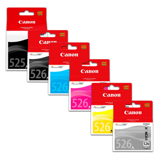Genuine Canon PGI-525PGBK Black CLI-526 Black Cyan Magenta Yellow + Grey Ink Cartridge Multipack
