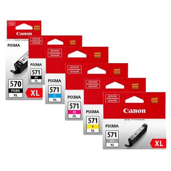 Genuine Canon PGI-570XL CLI-571XL 6 Ink Cartridge Multipack