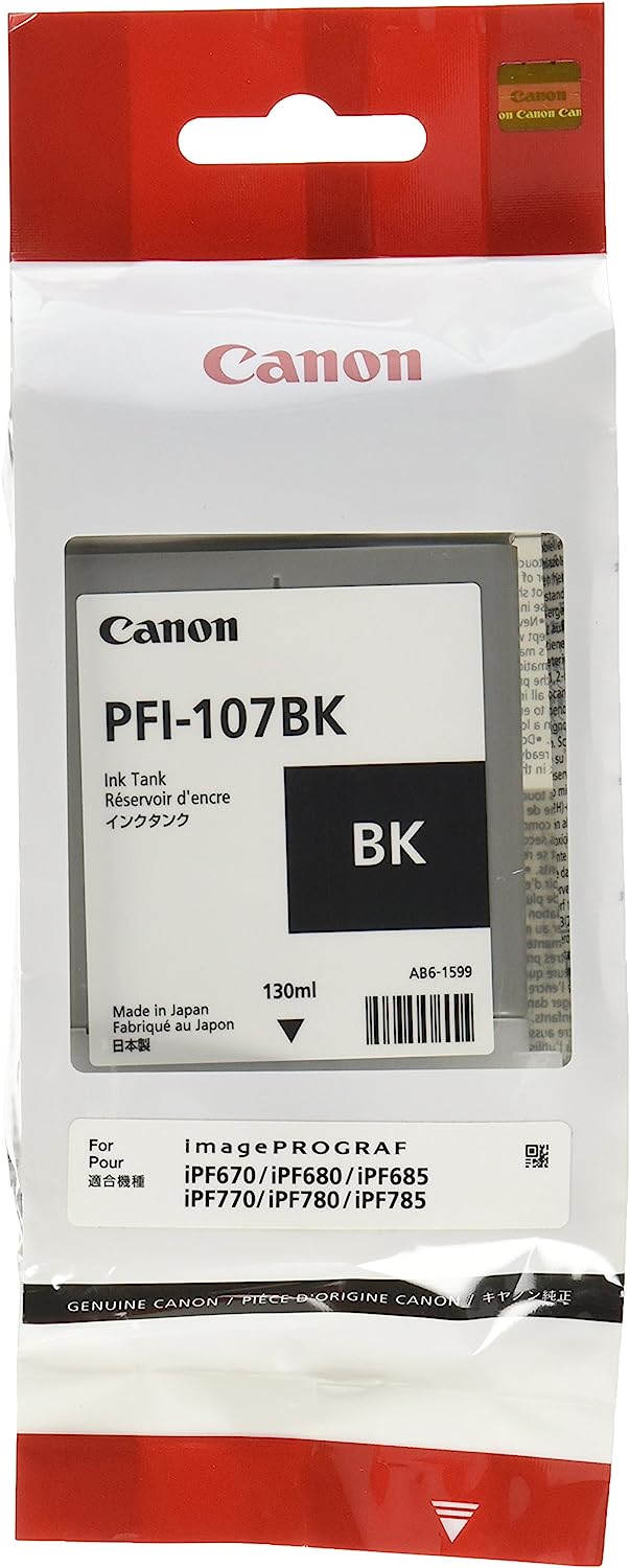 Genuine Canon PFI-107BK Black Ink Cartridge 6705B001