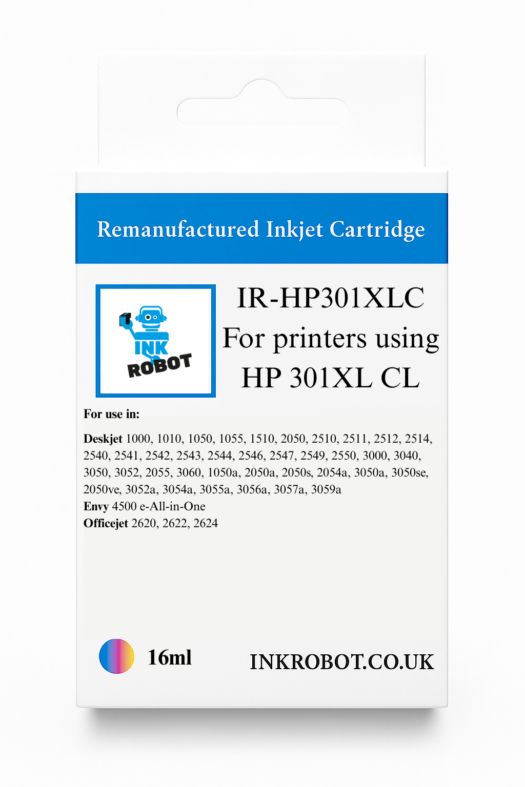 Remanufactured HP 301XL Tri Colour Ink Cartridge CH564EE