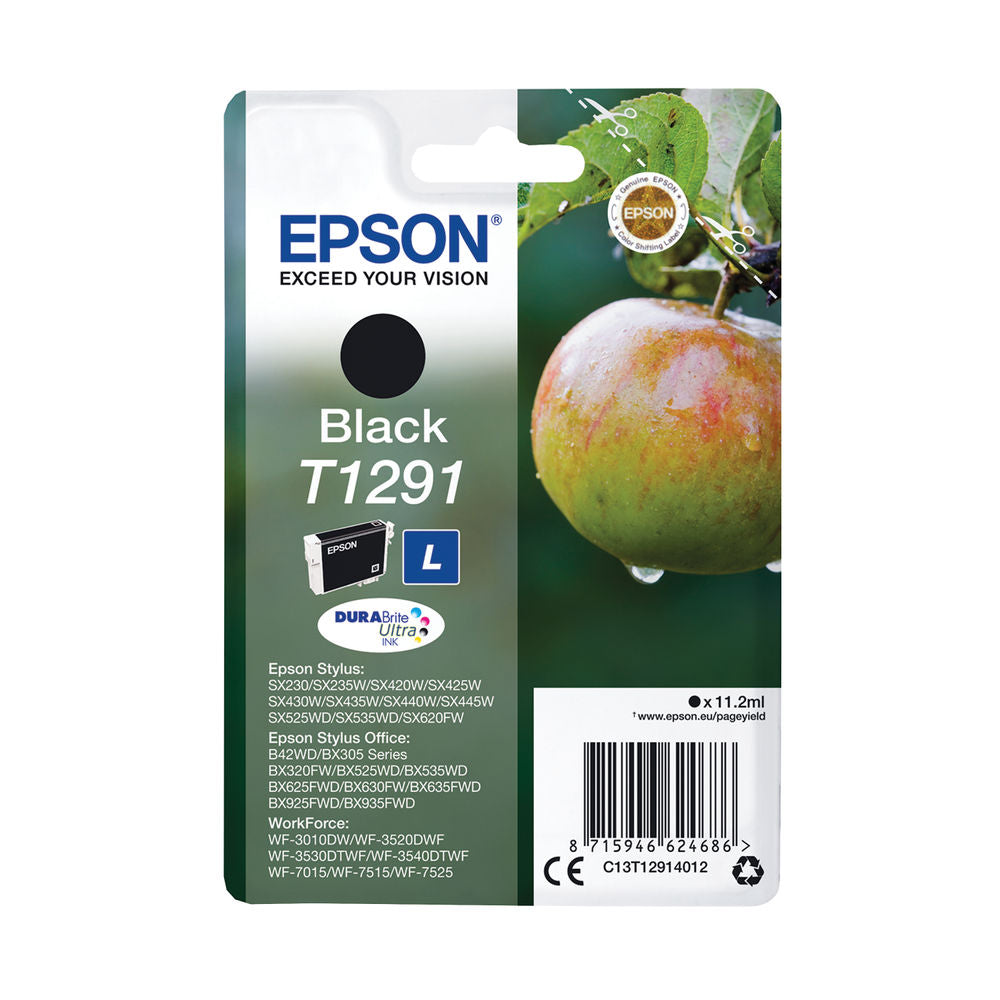 Genuine Epson T1291 Black Ink Cartridge
