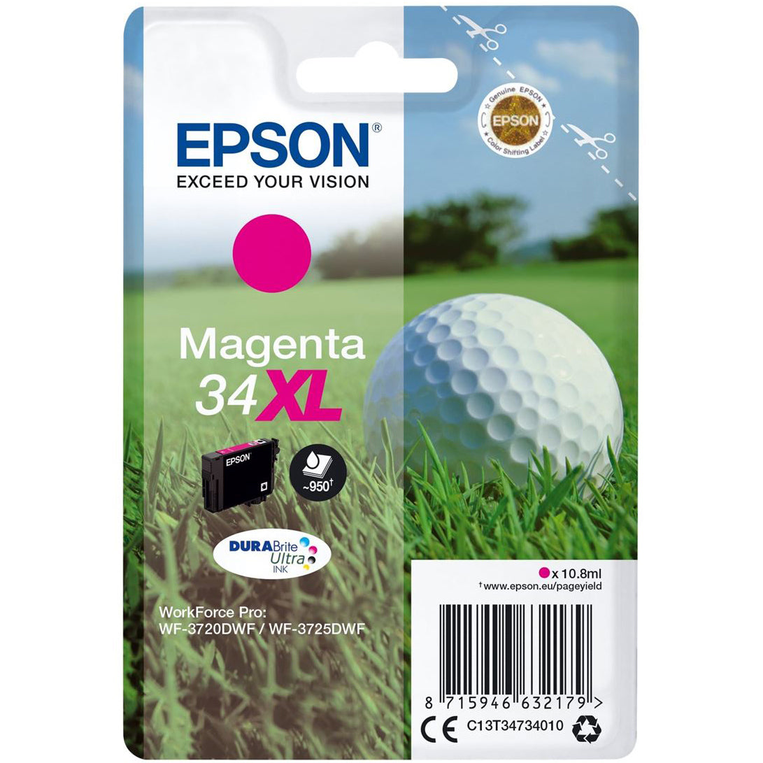 Genuine Epson 34XL Magenta Ink Cartridge C13T34734010