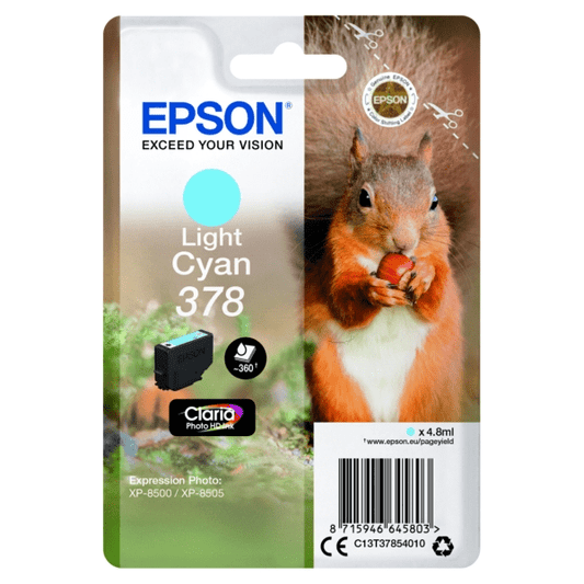 Genuine Epson 378 Light Cyan Ink Cartridge
