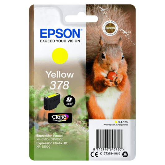Genuine Epson 378 Yellow Ink Cartridge