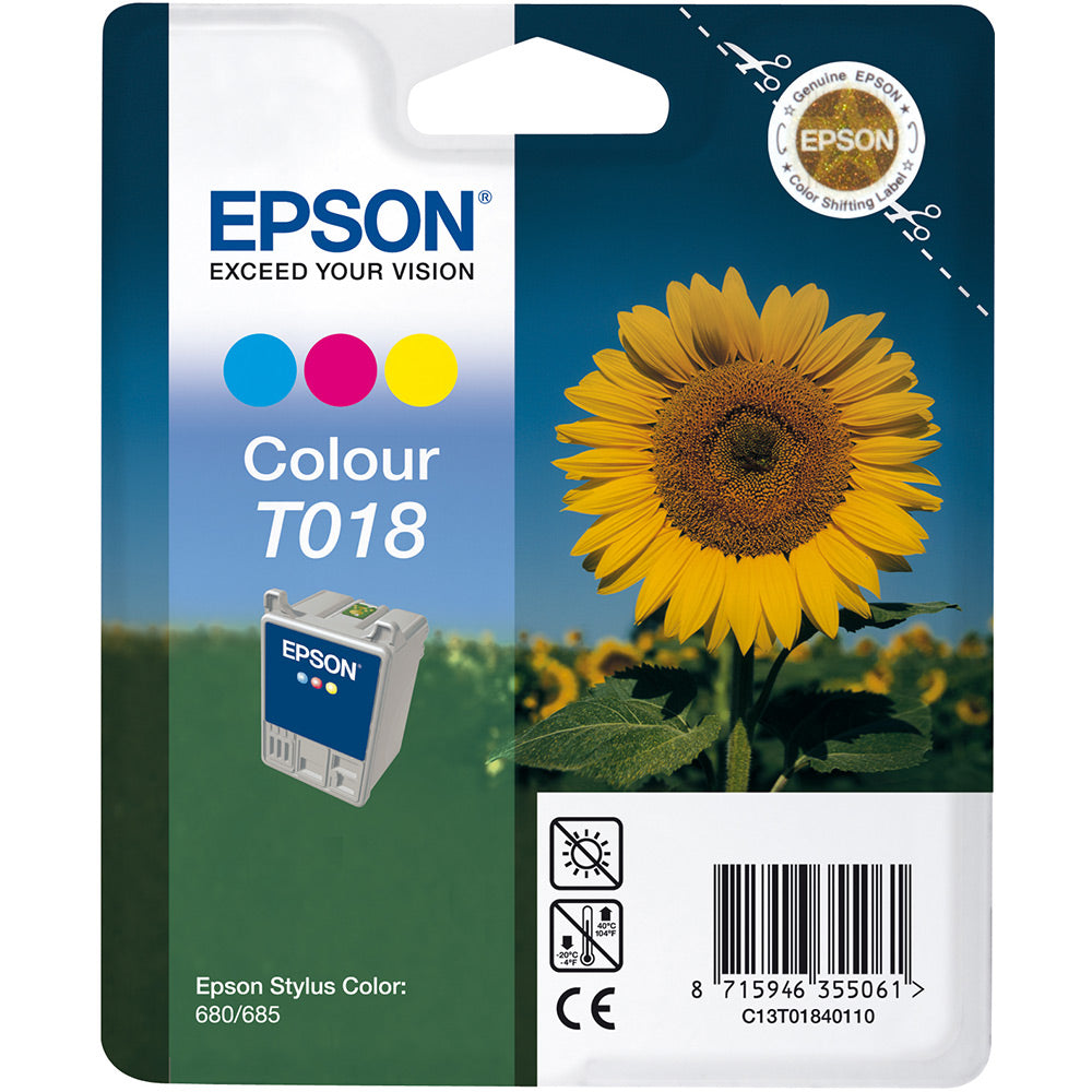 Genuine Epson T018 Colour Ink Cartridge