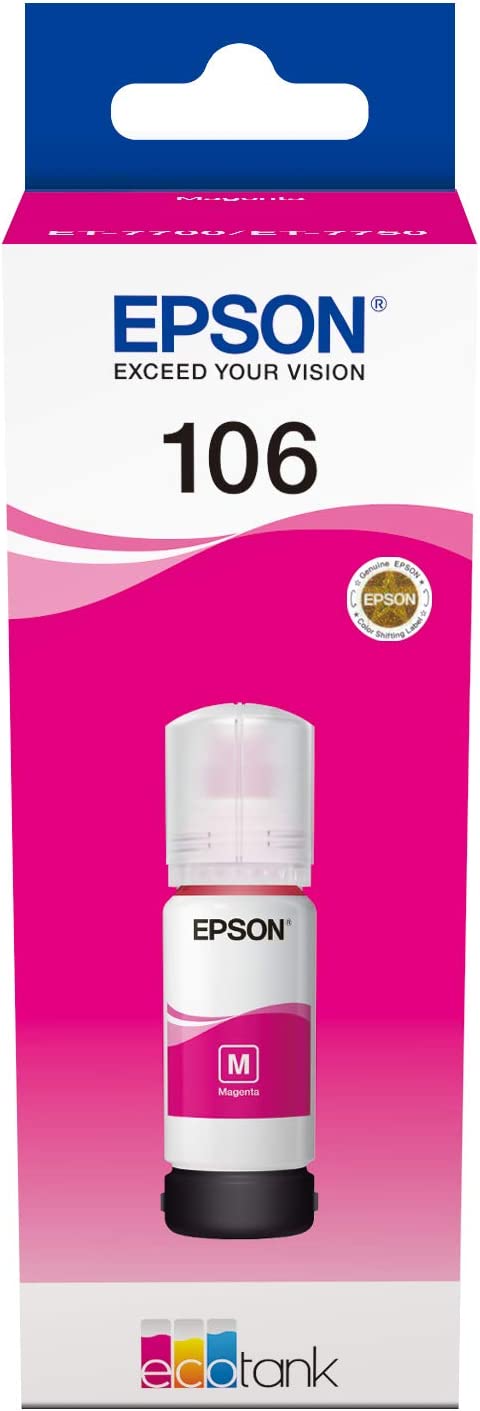 Genuine Epson 106 Magenta Ink Bottle