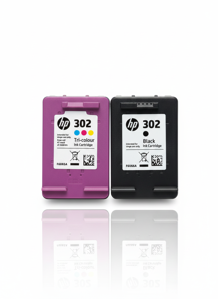 Genuine HP 302 Black and Tri-Colour Twin Pack Ink Cartridges X4D37AE