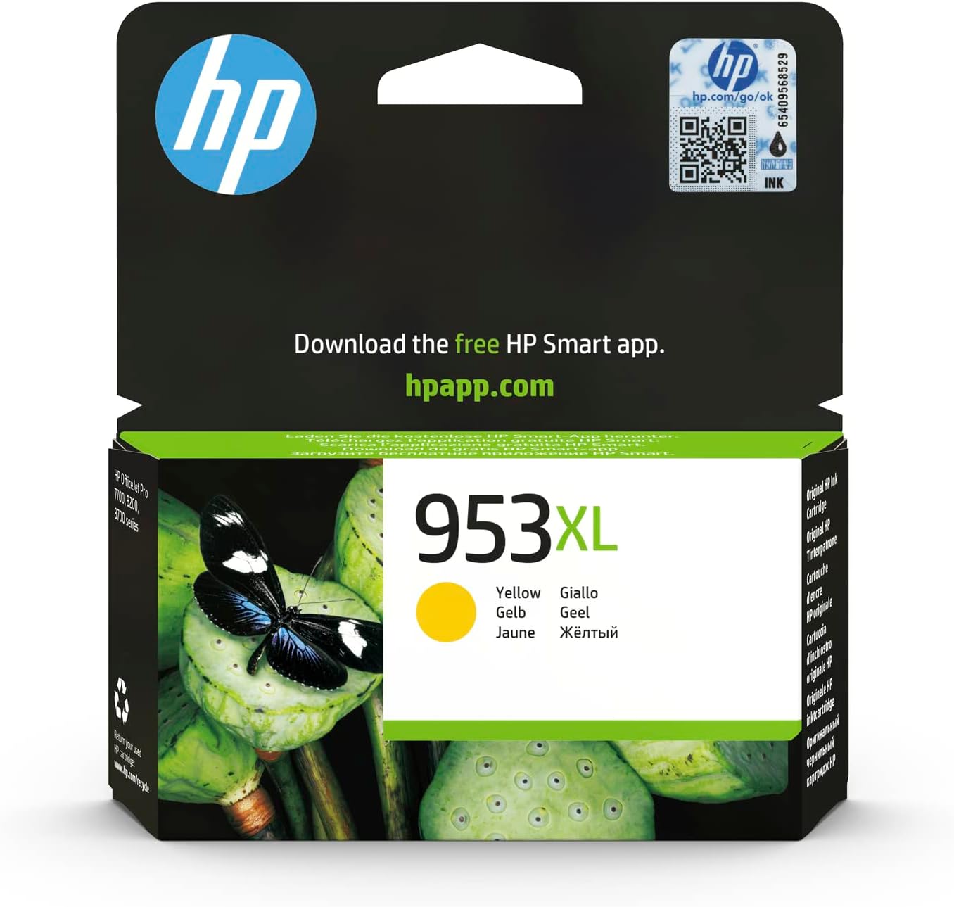 Genuine HP 953XL High Capacity Yellow Ink Cartridge F6U18AE