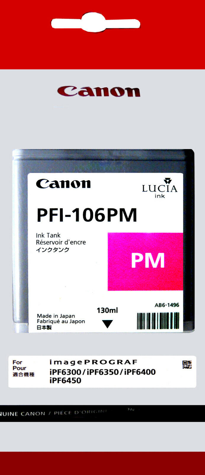 Genuine Canon PFI-106PM Photo Magenta Ink Cartridge 6626B001