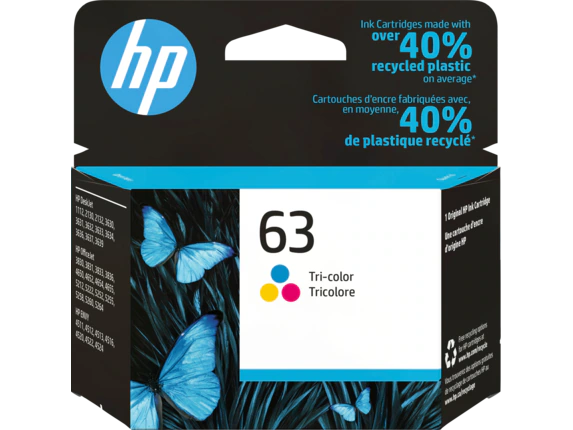Genuine HP 63 Tri Colour Ink Cartridge F6U61A