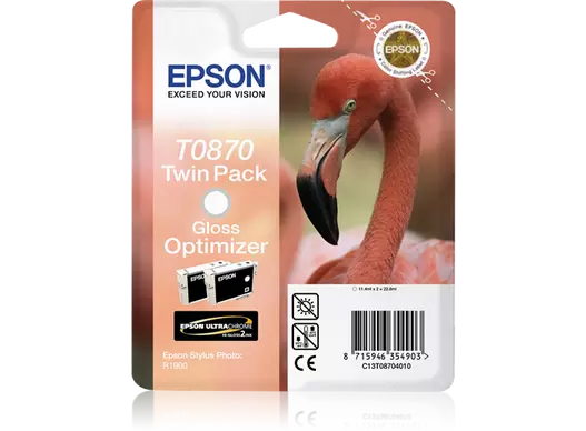 Genuine Epson T0870 Gloss Optimiser Twin Pack