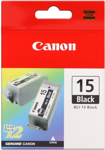 Genuine Canon BCI-15 Black Ink Cartridge Twin Pack