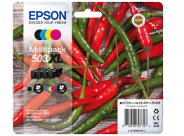 Genuine Epson 503XL Black Cyan Magenta + Yellow Ink Cartridge Multipack C13T09R64010