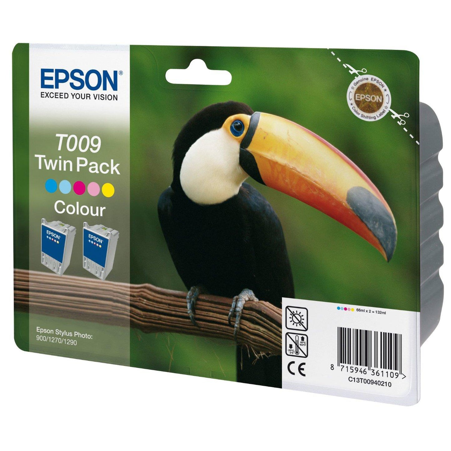 Genuine Epson T009 Twin Pack Colour Ink Cartridges