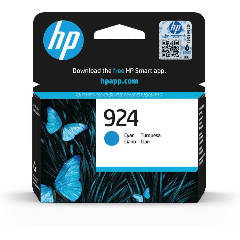 Genuine HP 924 Cyan Ink Cartridge 4K0U3NE