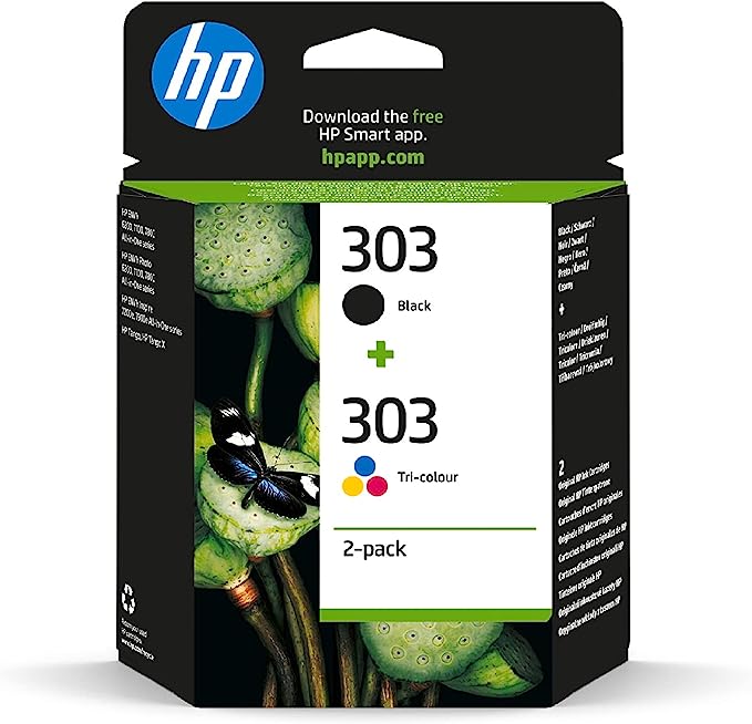 Genuine HP 303 Black and Tri-Colour Twin Pack Ink Cartridges 3YM92AE