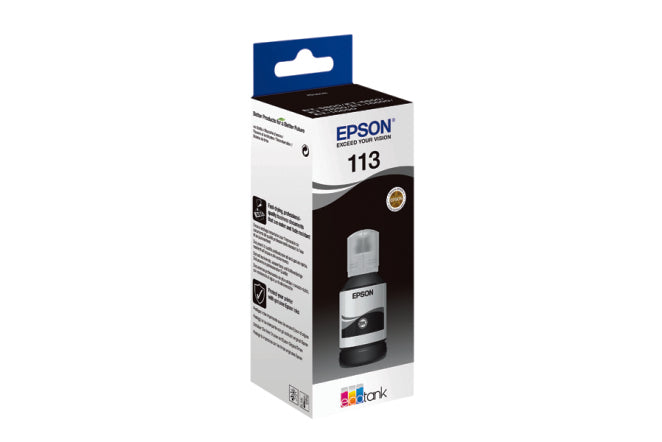 Genuine Epson 113 Black Ink Bottle