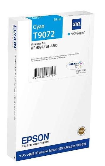 Genuine Epson T9072 Cyan Ink Cartridge (C13T907240)