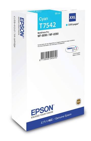 Genuine Epson T7542 Cyan Ink Cartridge C13T754240