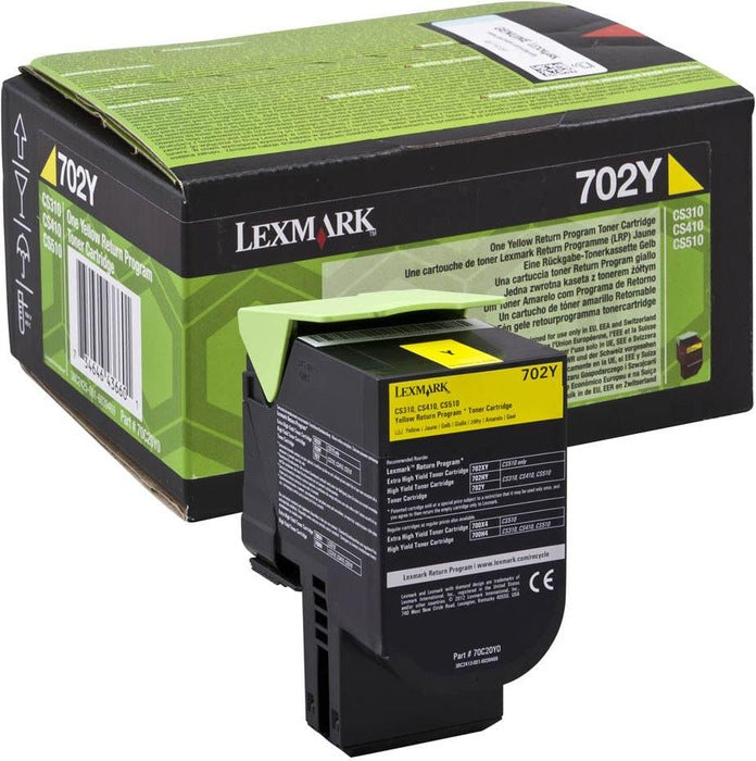 Genuine Lexmark 70C20Y0 (702Y) Yellow Toner Cartridge (VAT included)
