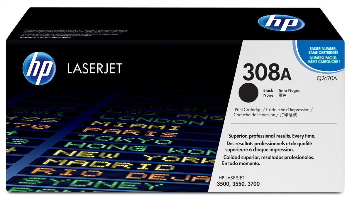 Genuine HP Q2670A (308A) Black Toner Cartridge (VAT included)