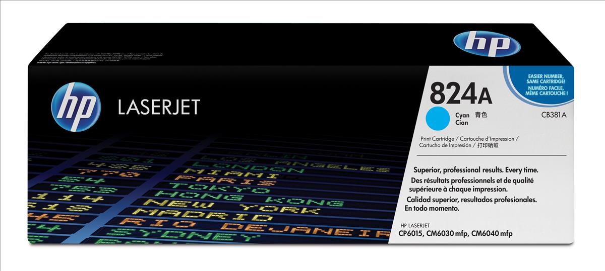 Genuine HP CB381A (824A) Cyan Printer Toner Cartridge