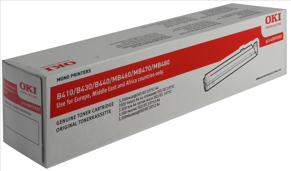 Genuine Oki 43979102 (B430 MB460 MB470 MB480) Black Toner Cartridge (VAT included)