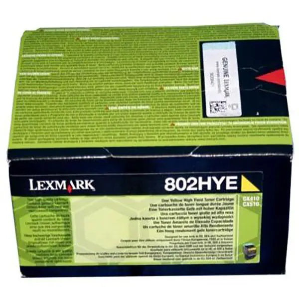 Toner Lexmark 802HY cartouche d'origine - Jaune - 80C2HY0 main image 1