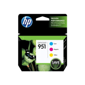 Genuine HP 951 Cyan Magenta Yellow Ink Cartridge 6ZC65AE