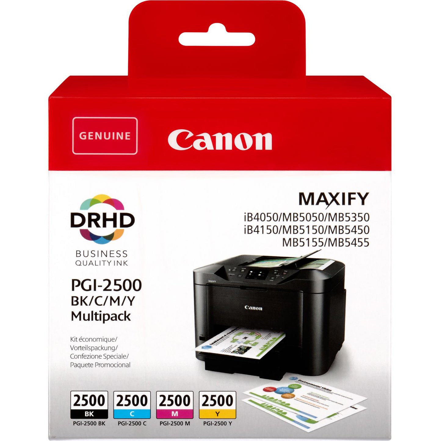 Canon PGI-2500 Black/Cyan/Magenta/Yellow Ink Cartridge Multipack 9290B006