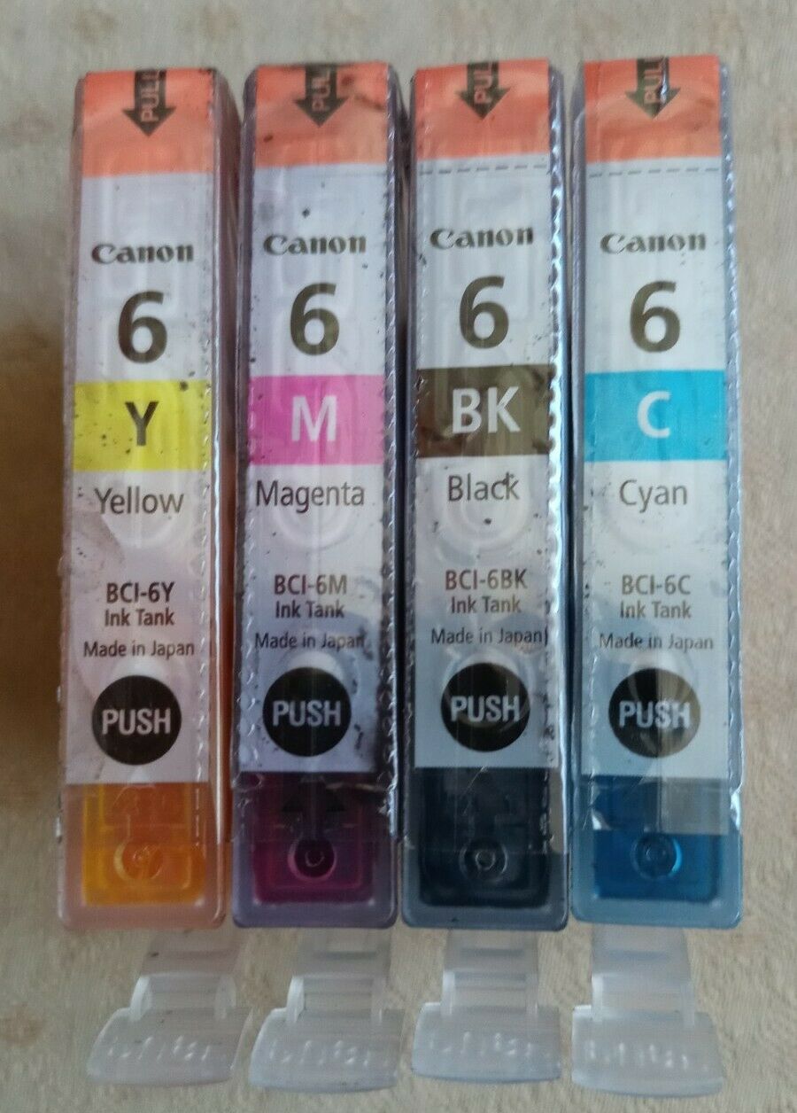 Genuine Canon BCI-6 Black/Cyan/Magenta/Yellow Ink Cartridge Multipack