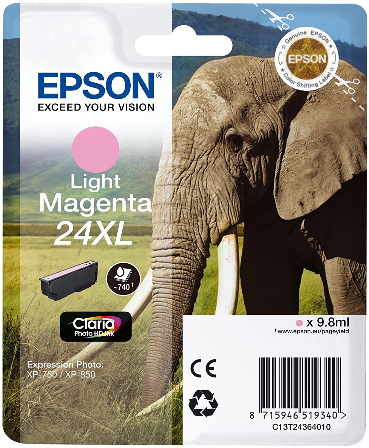 Genuine Epson 24XL Light Magenta Ink Cartridge