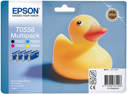 Genuine Epson T0556 Black/Cyan/Magenta/Yellow Ink Cartridge Multipack - T0551/T0552/T0553/T0554