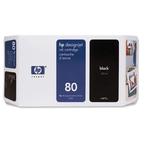 Genuine HP 80 Black Ink Cartridge C4871a 350ml