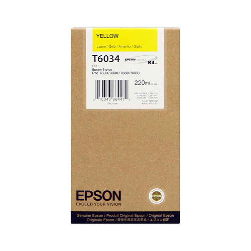 Genuine Epson T6034 Yellow Ink Cartridge