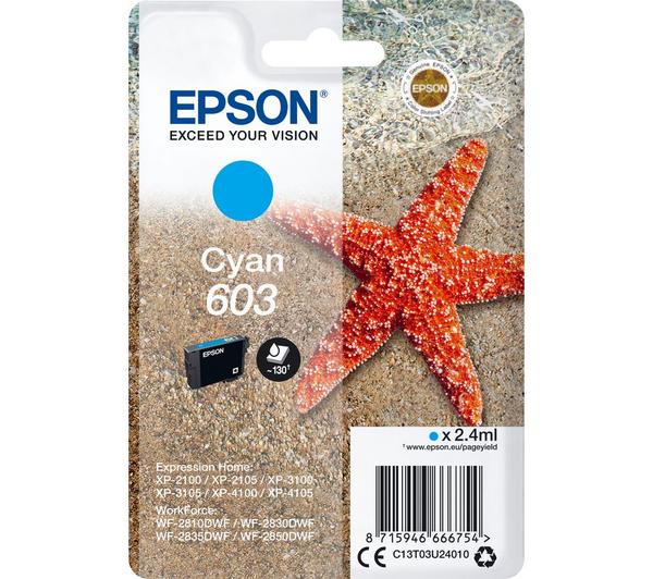 Genuine Epson 603 Cyan Ink Cartridge