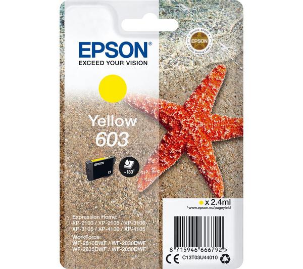 Genuine Epson 603 Yellow Ink Cartridge